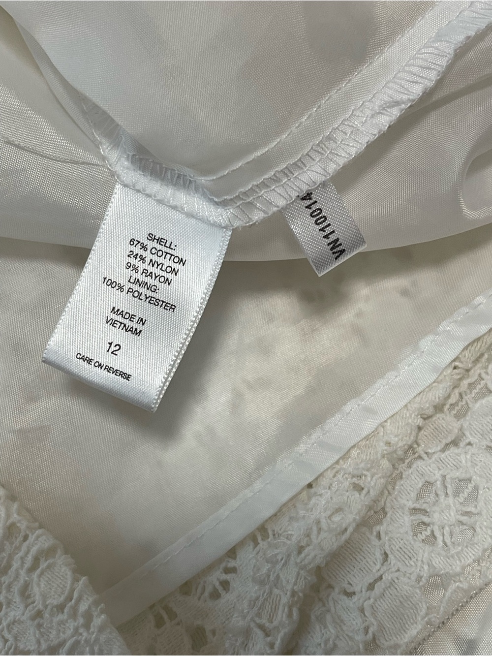 Graduation Dress White Lace Eyelet Fit Flare High Neck Midi New York & Company - Picture 11 of 13